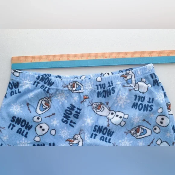 Briefly Stated Disney Frozen Movie Womens‎ Pajamas Sz S Fleece Olaf Elsa Anna - Picture 6 of 10